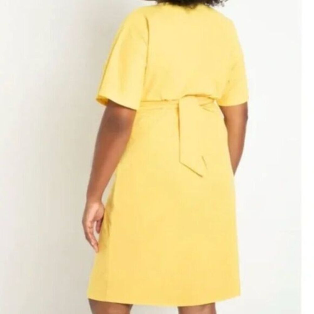 NEW Eloquii‎ yellow Cross Front Flutter Sleeve Dr… - image 2